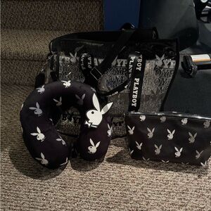 Playboy Black and White 3 Piece Travel Set